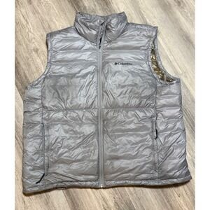 Columbia Men's Silver Puffer Vest Omni Heat Lightweight Insulated Size XXL
